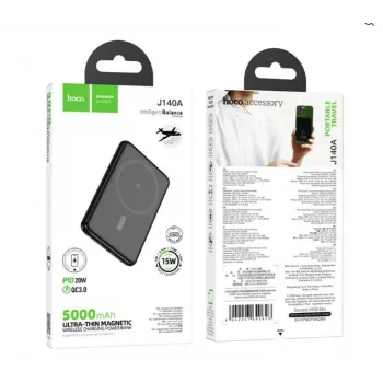 Hoco J140A Tony PD20W ultrahohut magneettinen varavirtalähde (5000mAh) musta