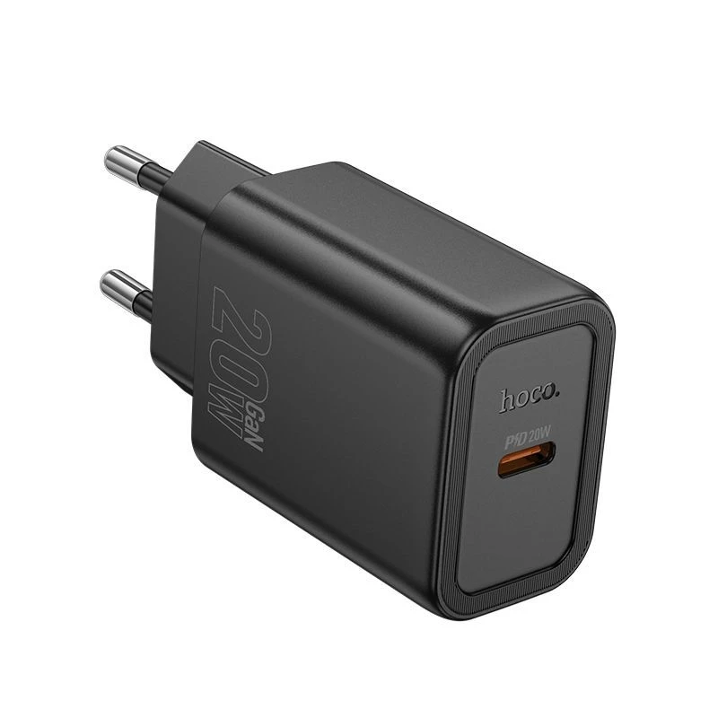 Hoco N60 Gentle yksiporttinen PD20W-laturi (EU) musta