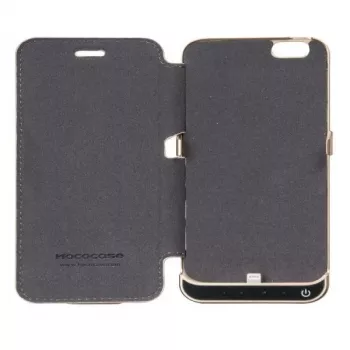 Hoco ultaohut akkukotelo 3000mAh nahkakotelolla Apple iPhone 6/6S musta