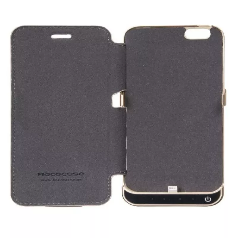 Hoco ultaohut akkukotelo 3000mAh nahkakotelolla Apple iPhone 6/6S musta