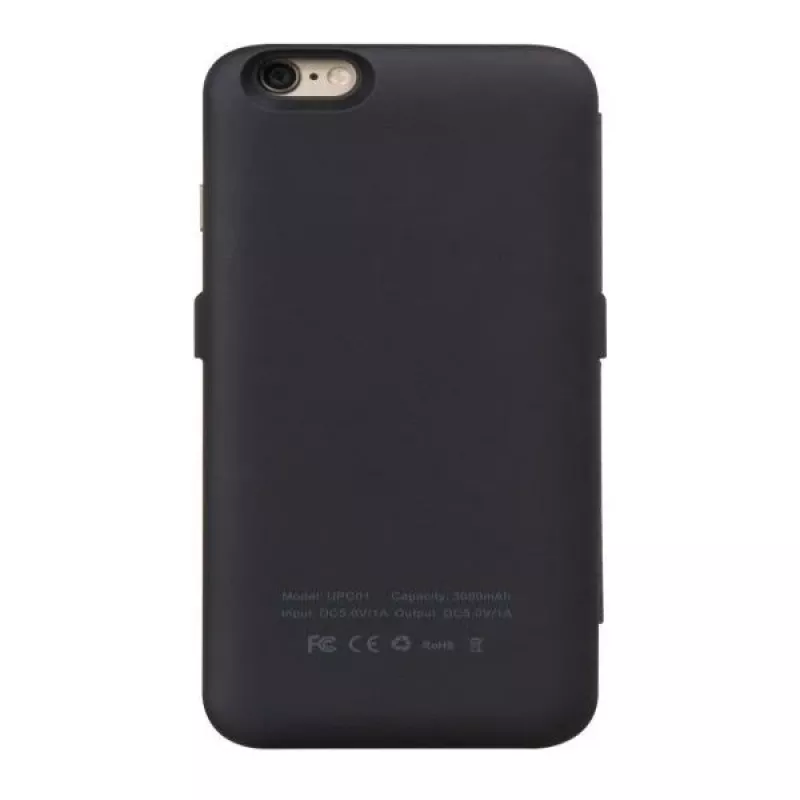 Hoco ultaohut akkukotelo 3000mAh nahkakotelolla Apple iPhone 6/6S musta