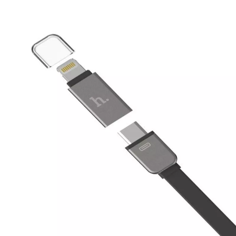 Hoco Universal UCL01 monitoimikaapeli Apple + Micro USB, harmaa, 1,2 m