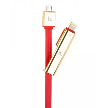 HOCO Universal UPL14 Lipstick Series 2-in-1-latauskaapeli (Apple Lightning + Micro USB), punainen