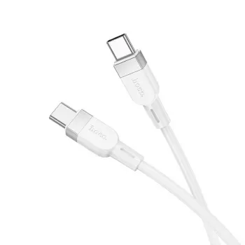 Hoco X109 Energy 60W silikoninen lataus- ja datakaapeli USB-C - USB-C 1 m, valkoinen