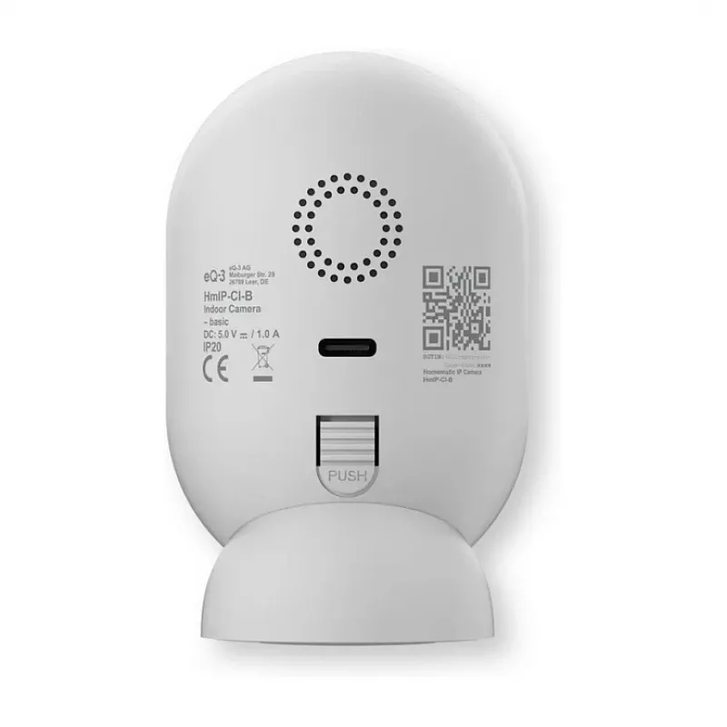 Homematic IP Indoor Camera basic (HmIP-CI-B) – 3 MP Wi-Fi-turvakamera, valkoinen/musta