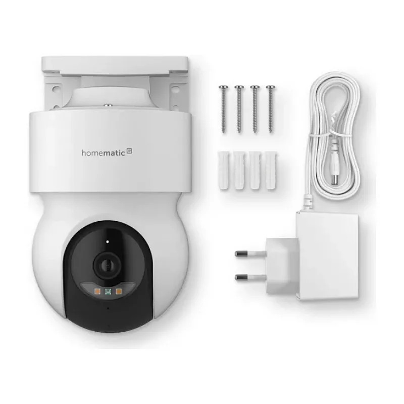 Homematic IP ulkokamera (HmIP-CO) valkoinen, 5MP, WLAN – älykodin valvontakamera