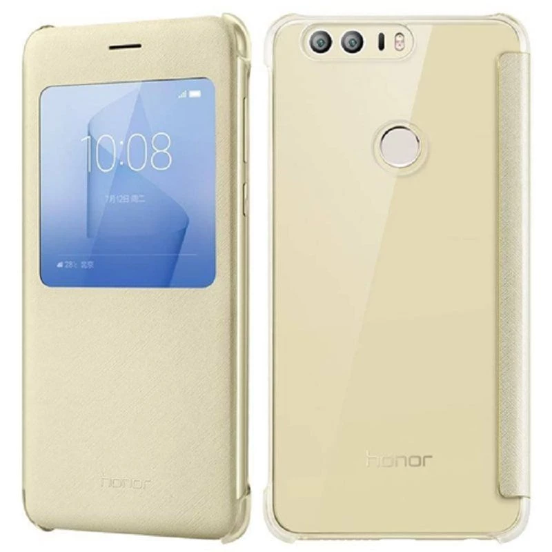 HONOR 8 Smart Cover kulta - flip-kotelo Smart Window -ikkunalla