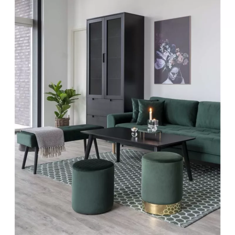 House Nordic istuinpenkki samettipäällysteellä vihreä 100x35x44