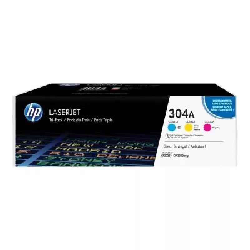 HP 304A monipakkaus alkuperäinen mustekasetti (musta & kolmivärinen) (CF372AM)