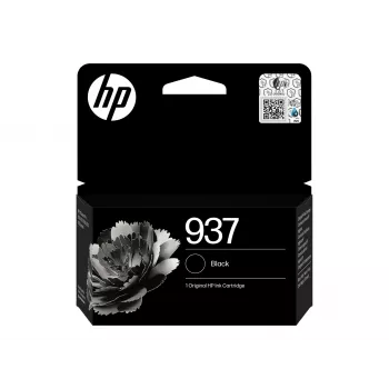 HP 937 musta alkuperäinen mustekasetti – pigmenttipohjainen, vakiokapasiteetti (4S6W5NE#LS3)