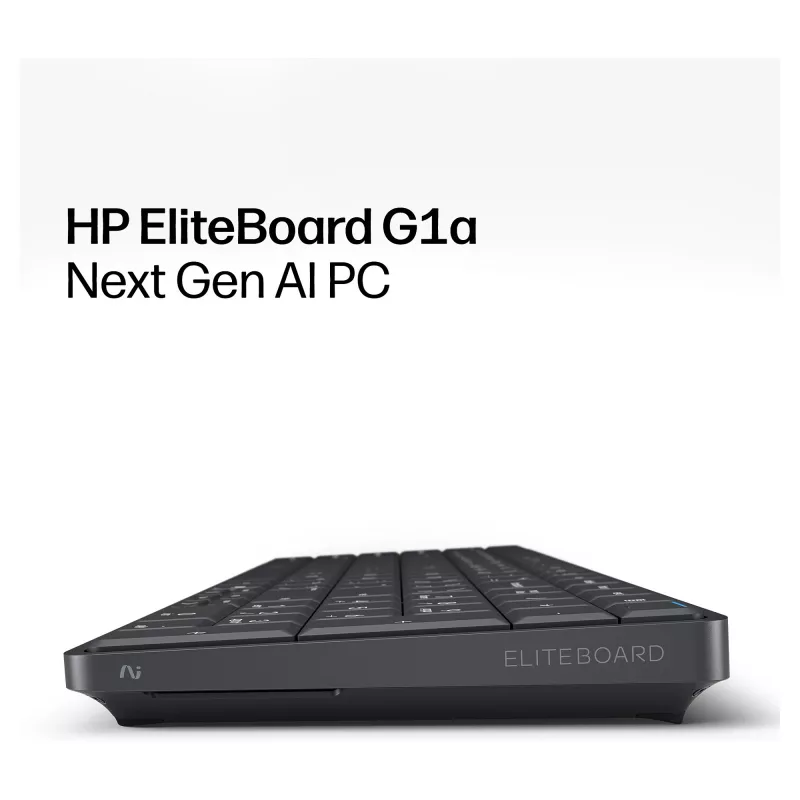 HP EliteBoard G1a Next Gen AI PC - AMD Ryzen AI 5, 16GB RAM, 512GB SSD, Windows 11 Pro, Wi-Fi 6E, musta