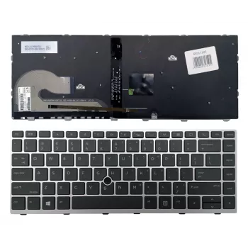HP EliteBook 840 G5 / 846 G5 / 745 G5 varaosänäppäimistö - hopea, valaistu, US-englantilainen asettelu