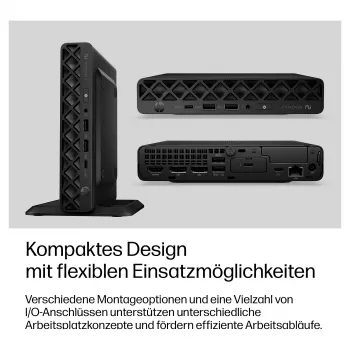 HP EliteDesk 8 Mini G2i minitietokone, Intel Core Ultra 7 356H, 32GB DDR5 RAM, 1TB NVMe SSD, Windows 11 Pro, musta