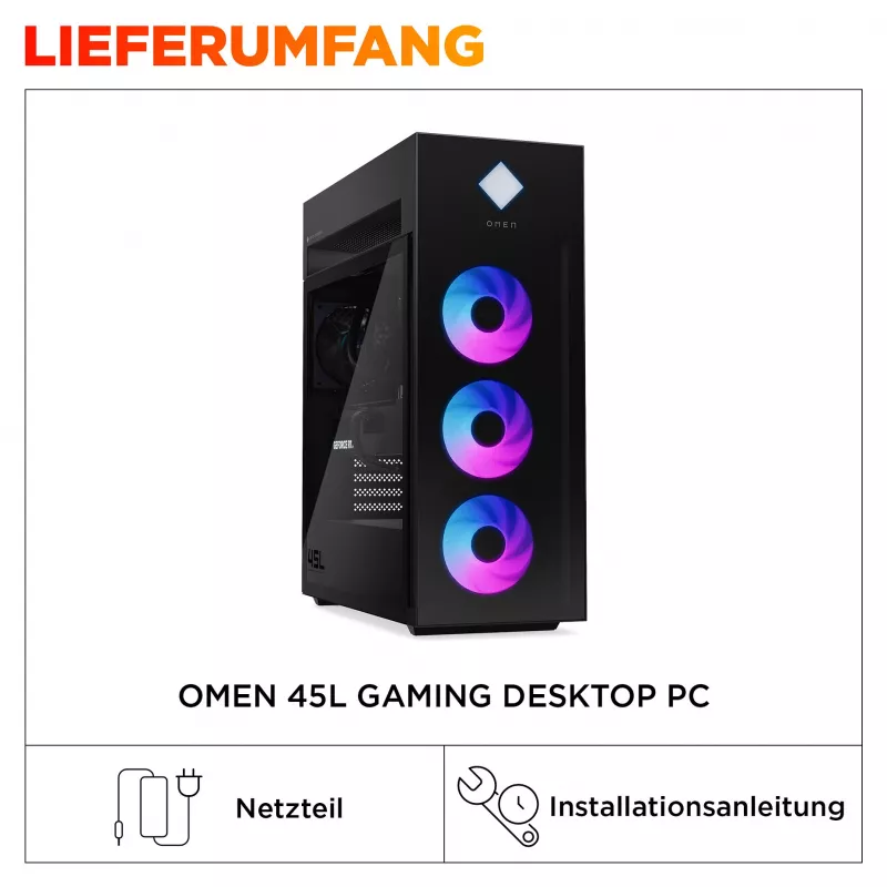 HP OMEN GT22-3795ng pöytätietokone, Intel Core Ultra 9 285K, 64GB DDR5, 2TB SSD, NVIDIA RTX 5080, Windows 11 Home