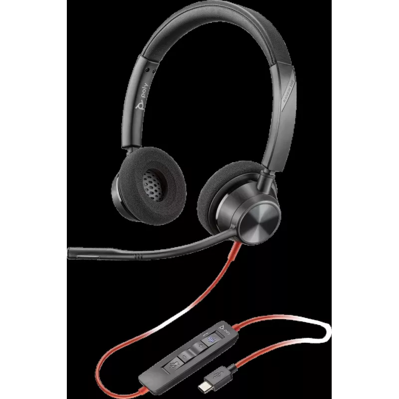 HP Poly Blackwire 3320-M USB-C johdollinen headset varsimikrofonilla, kohinanvaimennus, musta