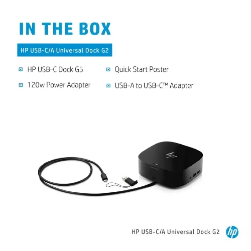 HP USB-C Dock G5 (5TW10AA) telakka-asema, musta