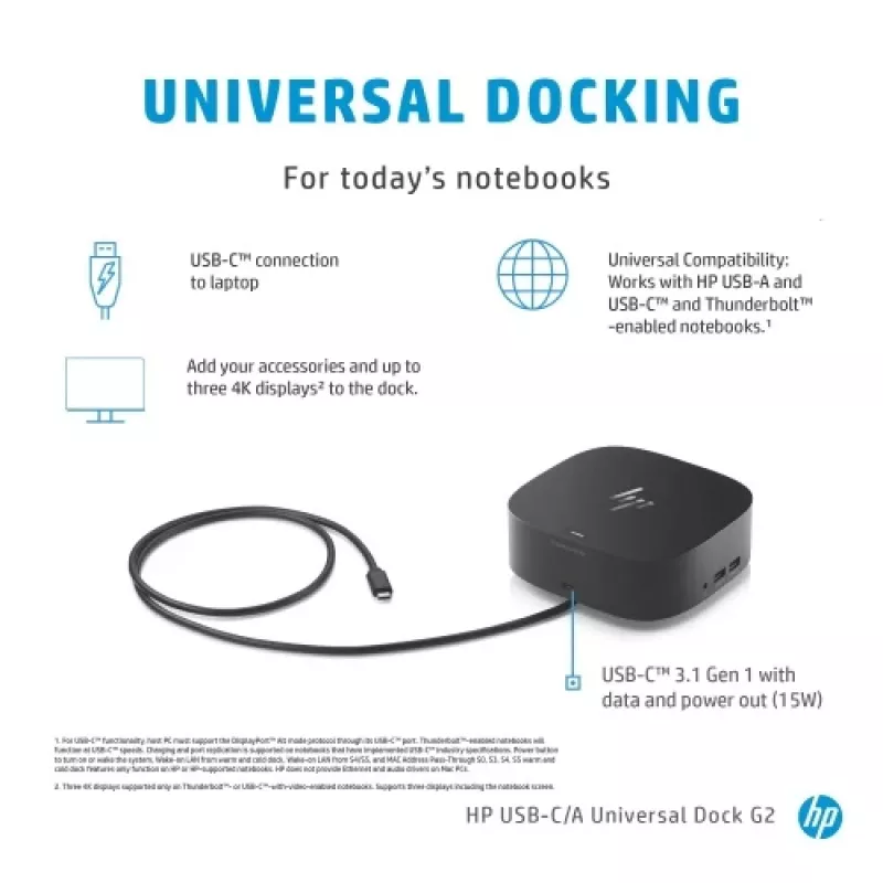HP USB-C Dock G5 (5TW10AA) telakka-asema, musta
