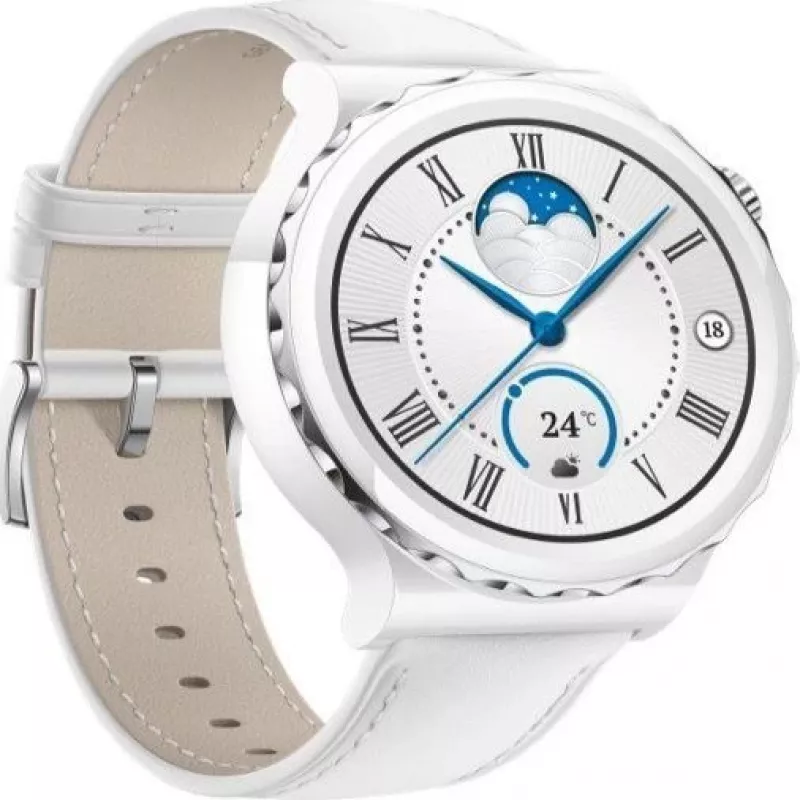 Huawei Watch GT 3 Pro 43mm nahkaranneke valkoinen