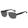 HUGO BOSS BLACK BOSS1441S807 miesten suorakaiteen muotoiset aurinkolasit - musta kehys harmaat linssit 60/16/150 mm