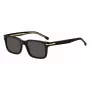 HUGO BOSS BLACK BOSS1628S807 suorakaiteen muotoiset aurinkolasit, musta kehys, harmaat linssit, 54/19/145 mm