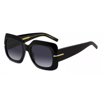 HUGO BOSS BLACK naisten aurinkolasit BOSS1730S807 - suorakaiteen muotoinen asetaattikehys, harmaat linssit, 54 mm