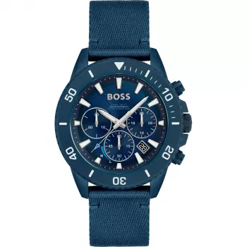 HUGO BOSS miesten kello 1513919 46 mm ruostumaton teräskotelo musta silikoniranneke kronografi kvartsi