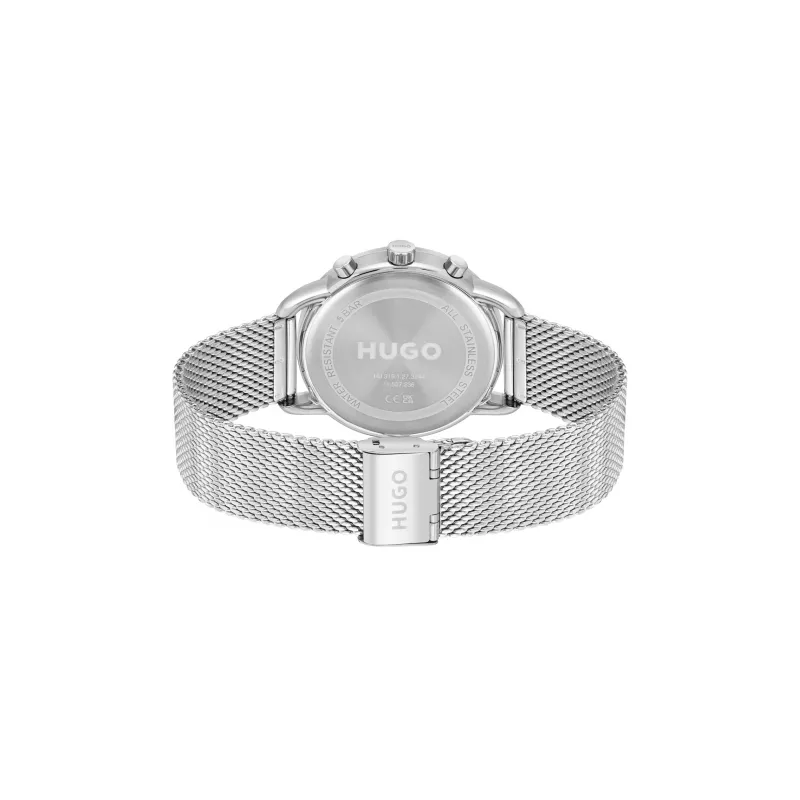 HUGO MAN 1530236 44mm analoginen kvartsikello, musta silikoniranneke