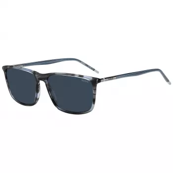 HUGO MAN HG-1374-S-3RA suorakaiteen muotoiset aurinkolasit - musta kehys, harmaat linssit, 57 mm