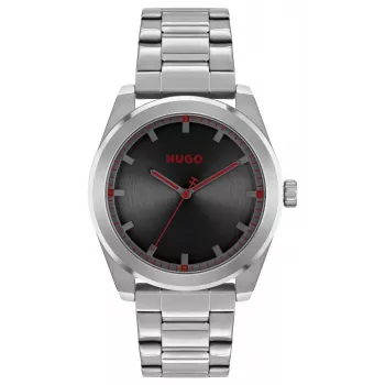 HUGO miesten kello 1570175 42 mm ruostumaton teräs musta kellotaulu