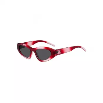 HUGO unisex-aurinkolasit HG-1282-S-C48 suorakaiteen muotoinen kokokehys 52/23/145 mm musta/harmaa UV400