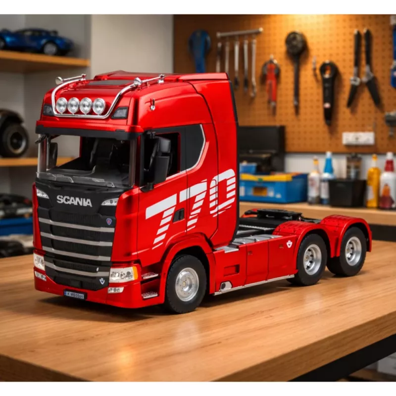 HUINA 32330 Scania 770S Truck with Trailer kauko-ohjattava punainen 1:18
