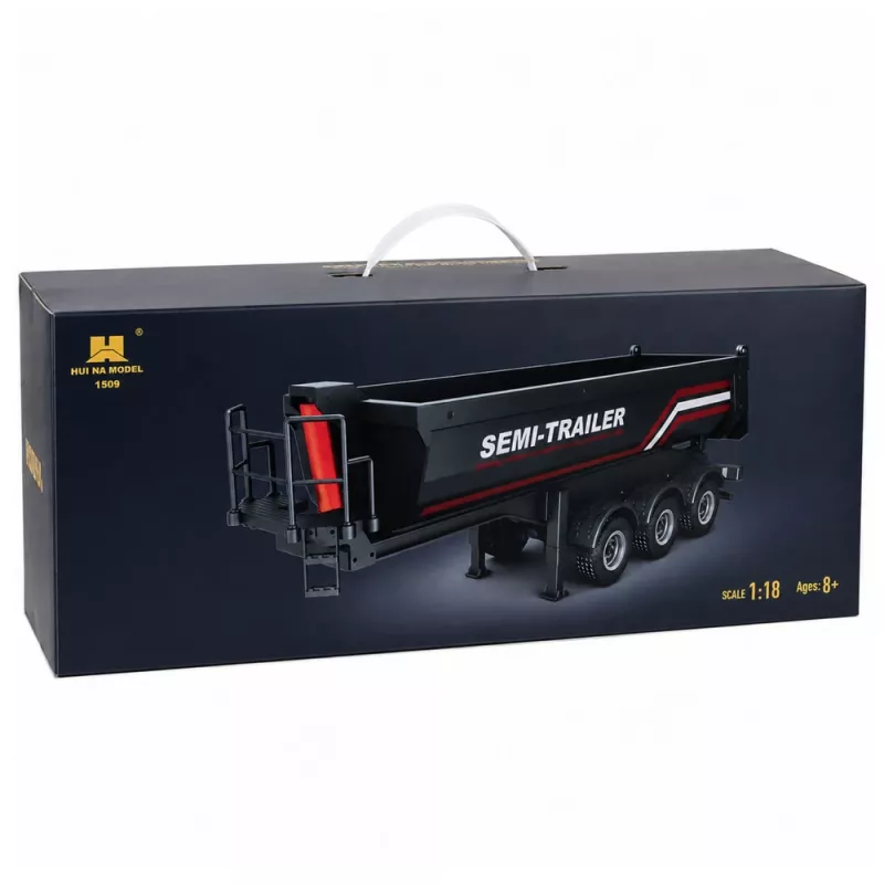 HUINA 32332 RC metallikippiauto puoliperävaunulla mittakaava 1:18 musta