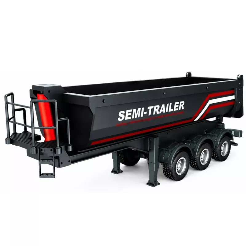 HUINA 32332 RC metallikippiauto puoliperävaunulla mittakaava 1:18 musta
