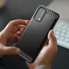 Hurtel Carbon Case joustava suojakotelo OnePlus Nord N200 5G musta
