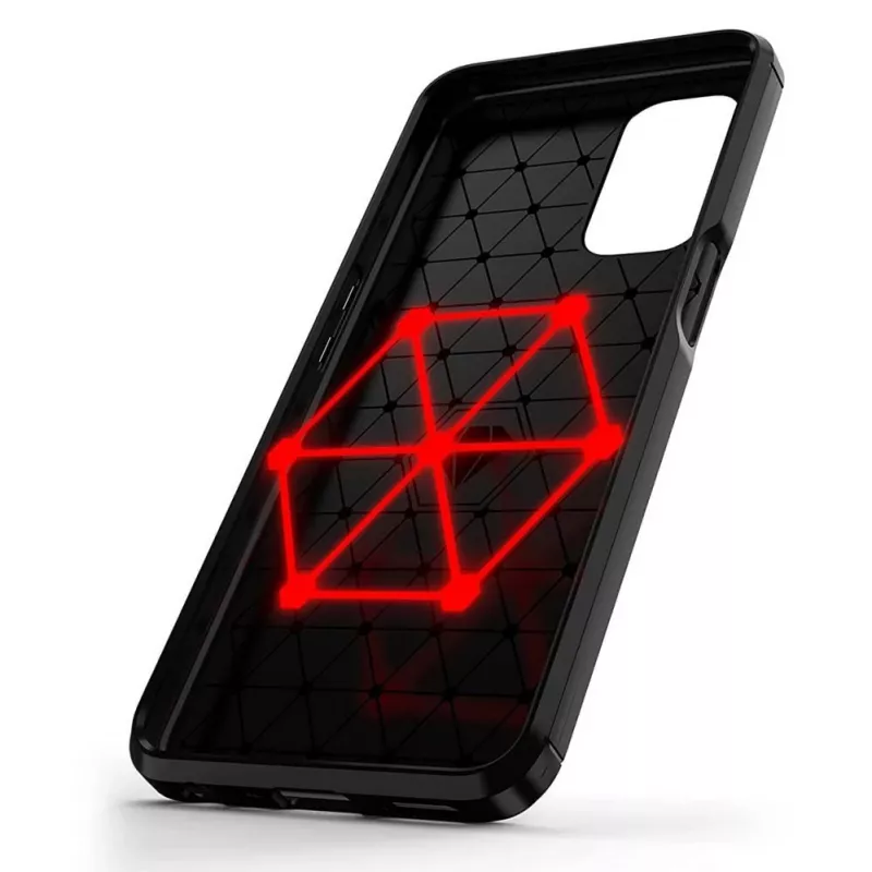 Hurtel Carbon Case joustava suojakotelo OnePlus Nord N200 5G musta