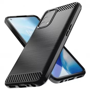 Hurtel Carbon Case joustava suojakotelo OnePlus Nord N200 5G musta