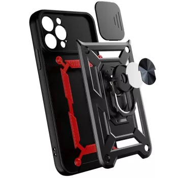 Hurtel Hybrid Armor Camshield kuori Huawei nova Y90, panssarikuori kamerakannella, musta