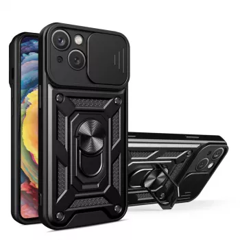 Hurtel Hybrid Armor Camshield kuori Huawei nova Y90, panssarikuori kamerakannella, musta
