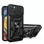 Hurtel Hybrid Armor Camshield kuori Huawei nova Y90, panssarikuori kamerakannella, musta