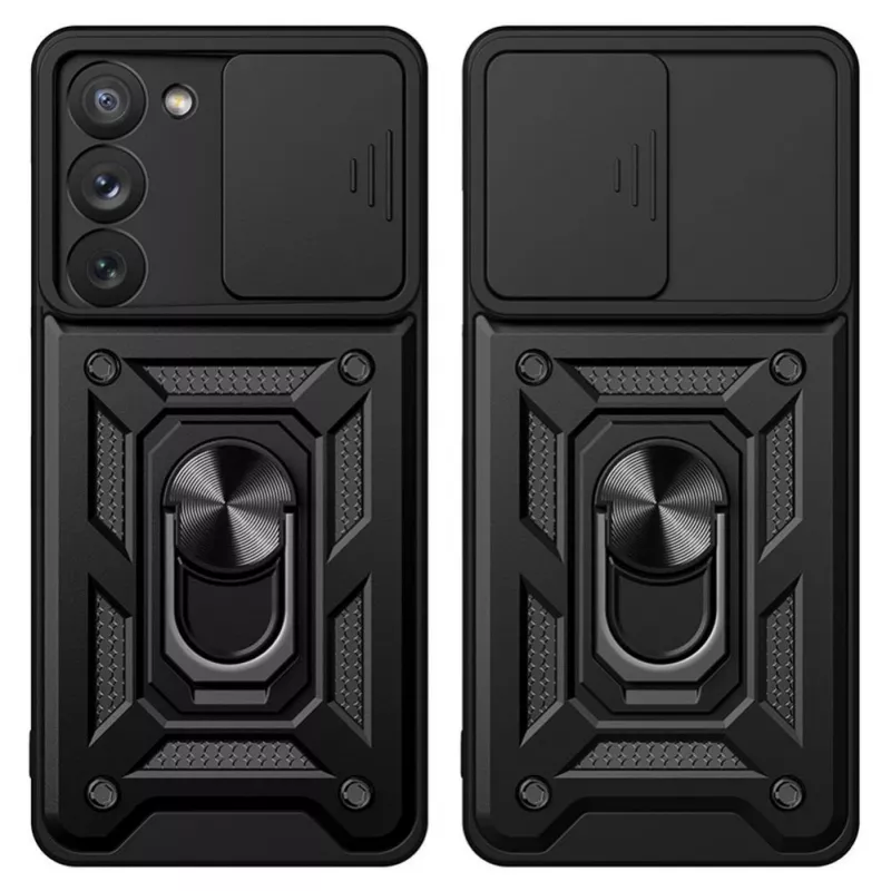 Hurtel Hybrid Armor Camshield -kuori Samsung Galaxy A14 - sininen