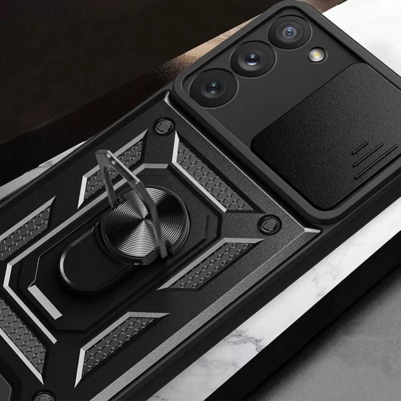 Hurtel Hybrid Armor Camshield -kuori Samsung Galaxy A14 - sininen
