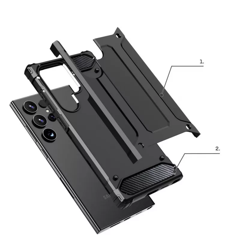 Hurtel Hybrid Armor -kotelo Apple iPhone 15 Pro - musta