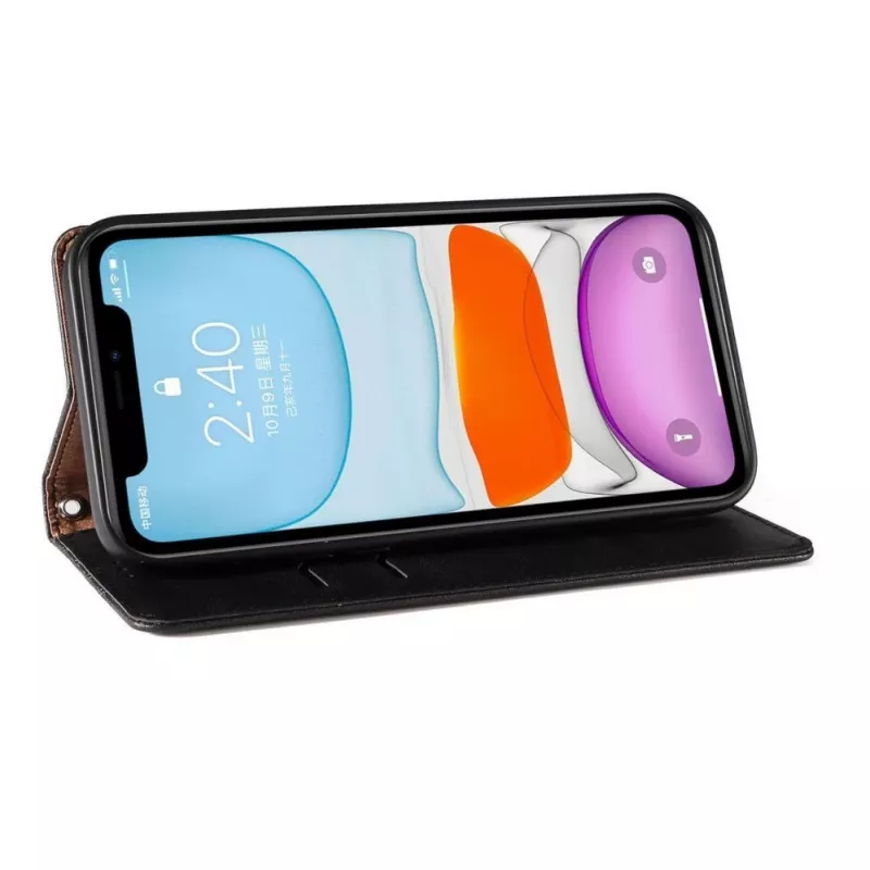 Hurtel Magnet Strap kuori iPhone 13 Mini - lompakkokotelo mini kaulanauhalla - musta