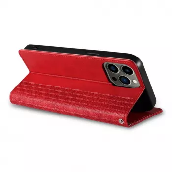 Hurtel Magnet Strap -kuori iPhone 13 Pro Max - lompakkokotelo irrotettavalla kaulanauhalla ja riipuksella - punainen