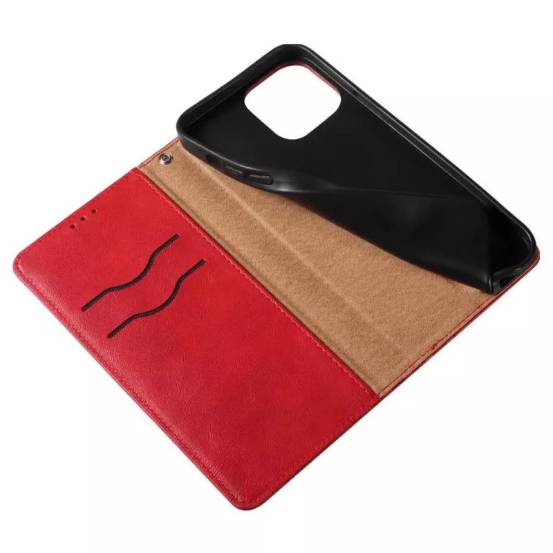 Hurtel Magnet Strap -kuori iPhone 13 Pro Max - lompakkokotelo irrotettavalla kaulanauhalla ja riipuksella - punainen