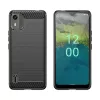 Hurtel silikoninen carbon-kuori Nokia C12 / C12 Pro / C12 Plus - musta