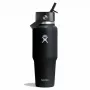 Hydro Flask Travel Bottle Wide Flex Straw Cap 32OZ 946ml musta