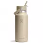Hydro Flask Wide Mouth 32 oz Flex Straw Cap -tyhjiöeristetty ruostumattomasta teräksestä valmistettu vesipullo - Oat