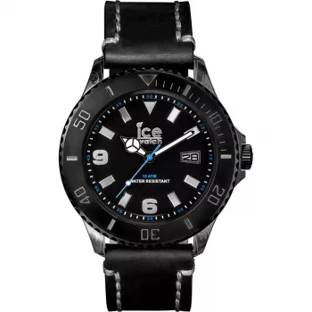 ICE MAN VT.BK.B.L.13 (44 mm) kvartsirannekello analoginen musta silikoniranneke