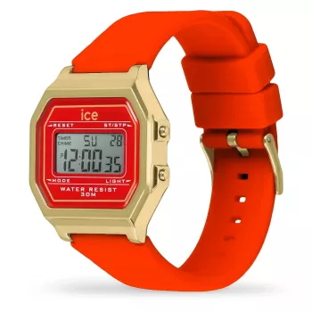 ICE Sunset unisex-kvartsikello 32mm liukuväri pinkki/oranssi/keltainen kellotaulu neonpinkki silikoniranneke 100m vesitiivis